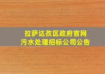 拉萨达孜区政府官网污水处理招标公司公告