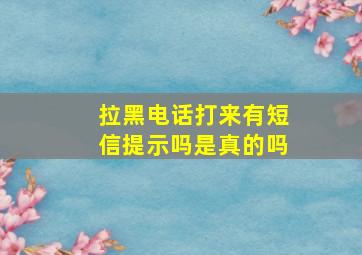 拉黑电话打来有短信提示吗是真的吗