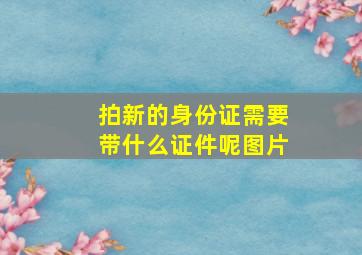 拍新的身份证需要带什么证件呢图片