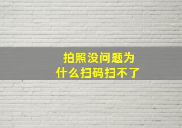 拍照没问题为什么扫码扫不了