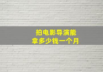 拍电影导演能拿多少钱一个月