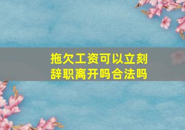 拖欠工资可以立刻辞职离开吗合法吗