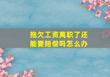 拖欠工资离职了还能要赔偿吗怎么办