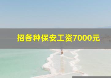 招各种保安工资7000元