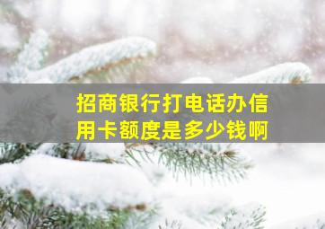 招商银行打电话办信用卡额度是多少钱啊