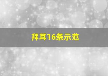 拜耳16条示范