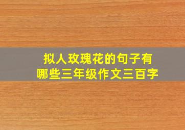 拟人玫瑰花的句子有哪些三年级作文三百字