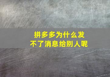 拼多多为什么发不了消息给别人呢