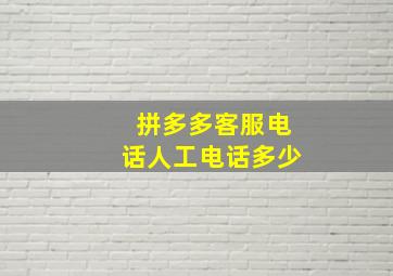 拼多多客服电话人工电话多少