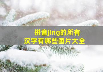 拼音jing的所有汉字有哪些图片大全