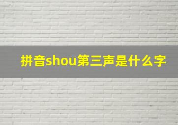 拼音shou第三声是什么字