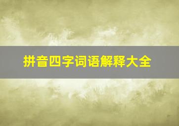 拼音四字词语解释大全