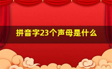 拼音字23个声母是什么