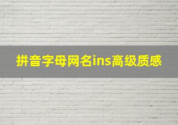 拼音字母网名ins高级质感