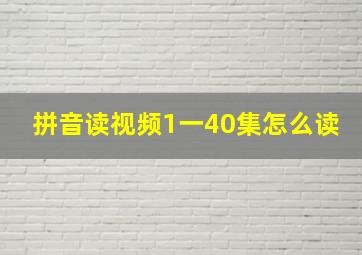 拼音读视频1一40集怎么读