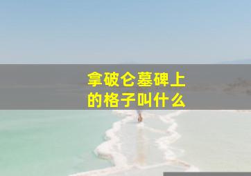 拿破仑墓碑上的格子叫什么