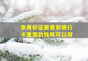 拿身份证能查到银行卡里面的钱吗可以呀