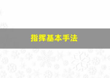 指挥基本手法