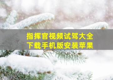 指挥官视频试驾大全下载手机版安装苹果