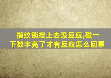 指纹锁按上去没反应,碰一下数字亮了才有反应怎么回事