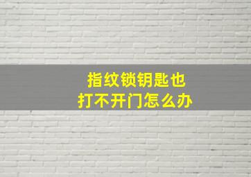 指纹锁钥匙也打不开门怎么办