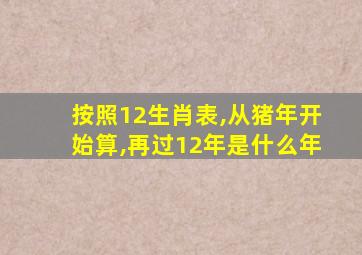 按照12生肖表,从猪年开始算,再过12年是什么年