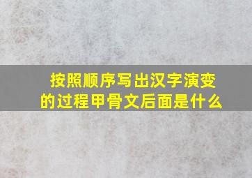 按照顺序写出汉字演变的过程甲骨文后面是什么