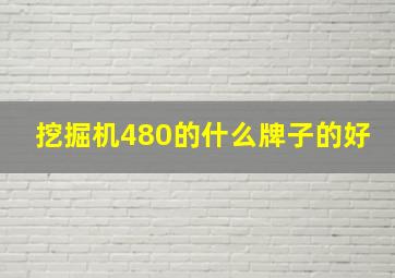 挖掘机480的什么牌子的好