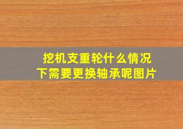 挖机支重轮什么情况下需要更换轴承呢图片