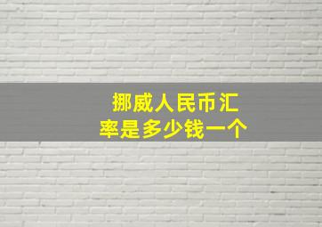 挪威人民币汇率是多少钱一个