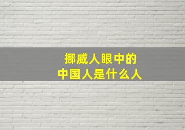 挪威人眼中的中国人是什么人