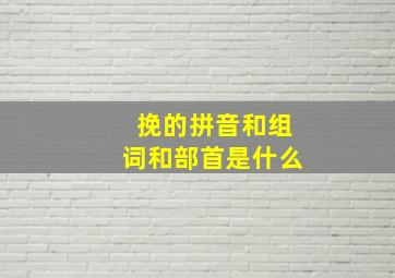 挽的拼音和组词和部首是什么