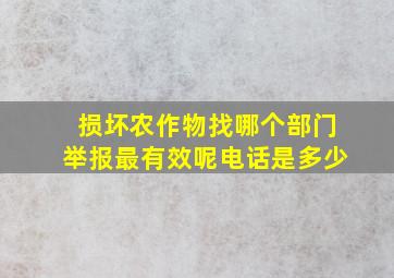 损坏农作物找哪个部门举报最有效呢电话是多少