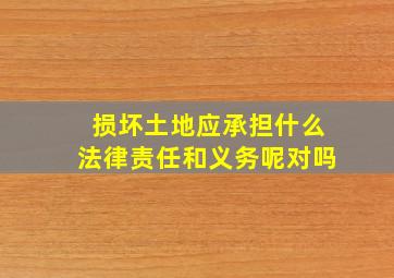 损坏土地应承担什么法律责任和义务呢对吗