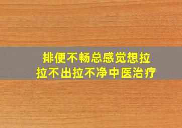 排便不畅总感觉想拉拉不出拉不净中医治疗