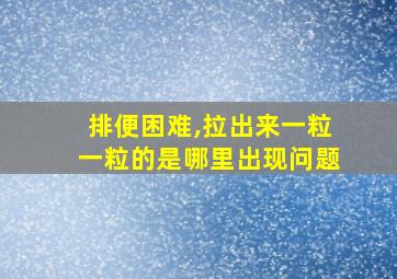 排便困难,拉出来一粒一粒的是哪里出现问题