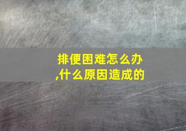 排便困难怎么办,什么原因造成的