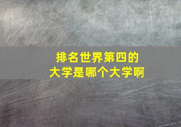 排名世界第四的大学是哪个大学啊