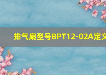 排气扇型号BPT12-02A定义