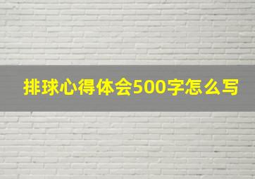 排球心得体会500字怎么写