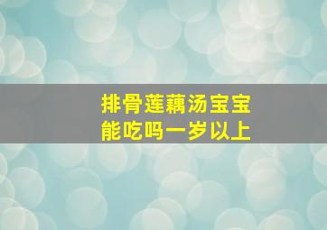 排骨莲藕汤宝宝能吃吗一岁以上