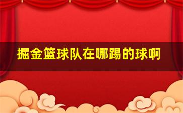 掘金篮球队在哪踢的球啊