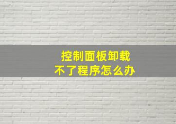 控制面板卸载不了程序怎么办