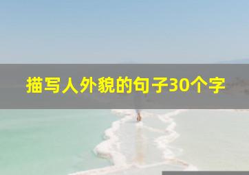 描写人外貌的句子30个字