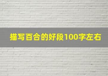 描写百合的好段100字左右