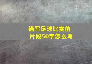 描写足球比赛的片段50字怎么写