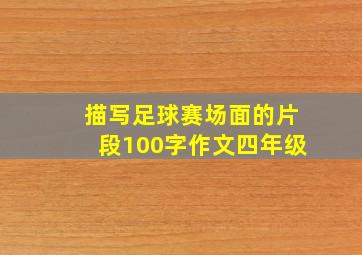 描写足球赛场面的片段100字作文四年级