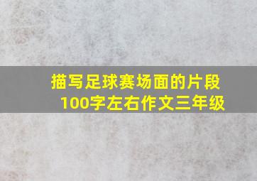 描写足球赛场面的片段100字左右作文三年级