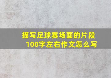 描写足球赛场面的片段100字左右作文怎么写