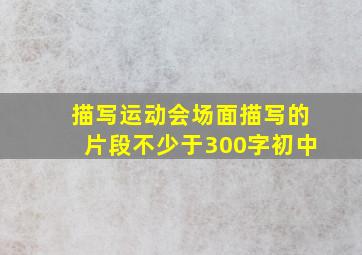 描写运动会场面描写的片段不少于300字初中